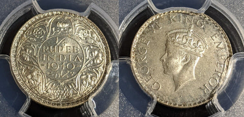 India 1940 (b) With Dot Quarter Rupee PCGS MS64 GEM UNC #2935