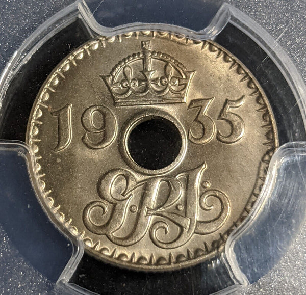 1935 New Guinea Sixpence 6d PCGS MS66 GEM UNC #2948