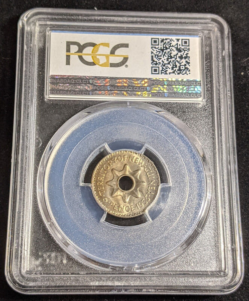 1935 New Guinea Sixpence 6d PCGS MS66 GEM UNC #2948