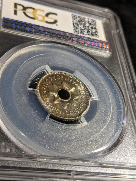 1935 New Guinea Sixpence 6d PCGS MS66 GEM UNC #2948
