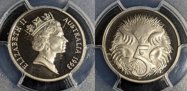1993 Proof Five Cent 5c Australia PCGS PR70DCAM FDC UNC #2947