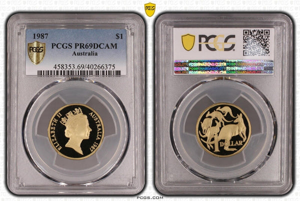 1987 Proof One Dollar $1 Australia PCGS PR69DCAM FDC UNC #2951