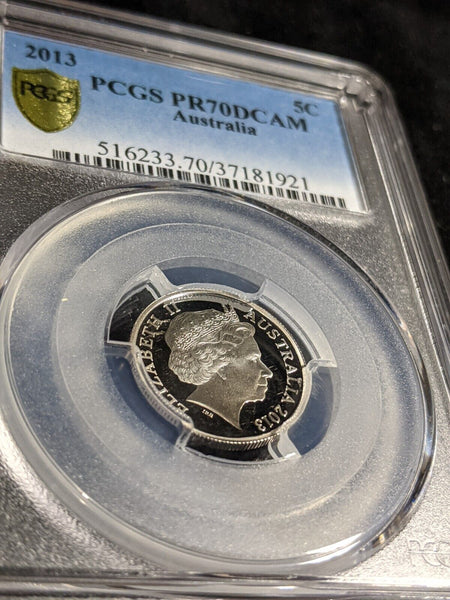 2013 Proof Five Cent 5c Australia PCGS PR70DCAM FDC UNC #2962