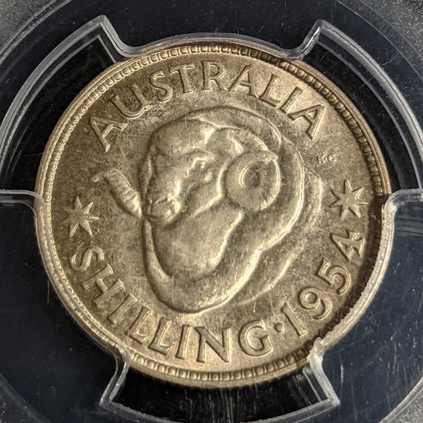 1954 Shilling 1/- Australia PCGS MS64 GEM UNC #2963