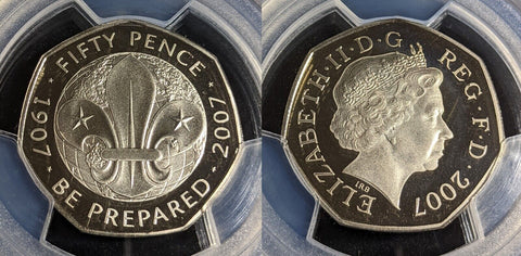 Great Britain 2007 Proof Fifty Pence 50p Scouting Ann. S-H17 PCGS PR69DCAM #2964