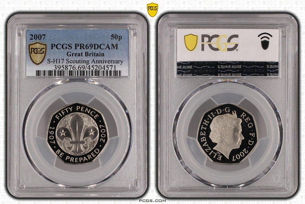 Great Britain 2007 Proof Fifty Pence 50p Scouting Ann. S-H17 PCGS PR69DCAM #2964