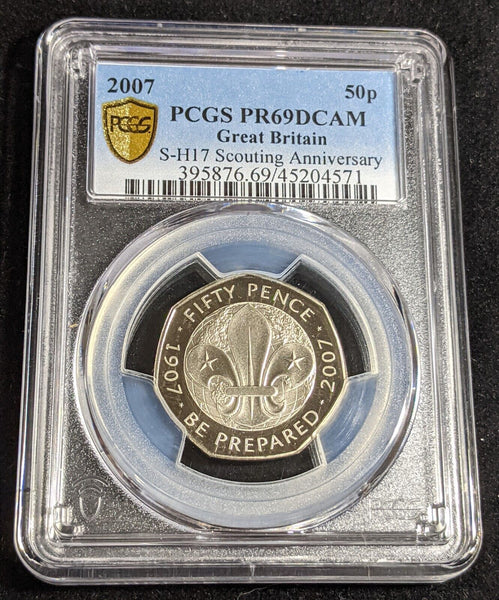 Great Britain 2007 Proof Fifty Pence 50p Scouting Ann. S-H17 PCGS PR69DCAM #2964