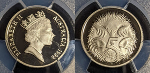 1992 Proof Five Cent 5c Australia PCGS PR68DCAM FDC UNC #2968