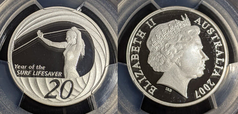 2007 Proof Silver Twenty Cent 20c Surf Lifesaver Australia PCGS PR69DCAM #2971