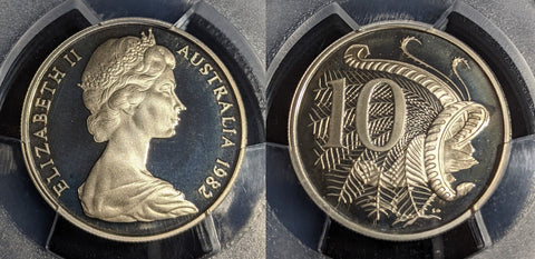 1982 Proof Ten Cent 10c Australia PCGS PR68DCAM FDC UNC #2969