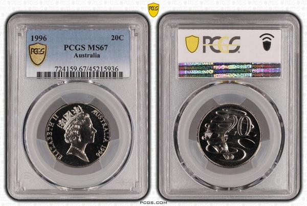 1996 Twenty Cent 20c Australia PCGS MS67 FDC GEM UNC #2973