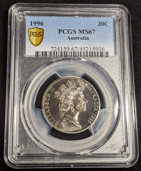 1996 Twenty Cent 20c Australia PCGS MS67 FDC GEM UNC #2973