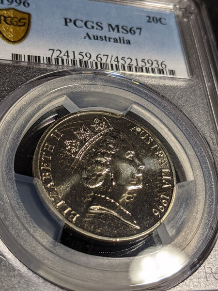 1996 Twenty Cent 20c Australia PCGS MS67 FDC GEM UNC #2973