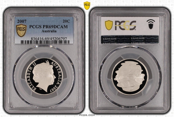 2007 Proof Twenty Cent 20c Australia PCGS PR69DCAM FDC UNC #2978