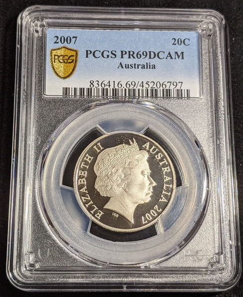 2007 Proof Twenty Cent 20c Australia PCGS PR69DCAM FDC UNC #2978