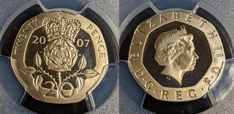 Great Britain 2007 Proof Twenty Pence 20p S-G3 PCGS PR69DCAM FDC UNC #2980