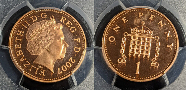 Great Britain 2007 Proof One Pence 1P S-B5 PCGS PCGS PR68DCAM FDC UNC #2982