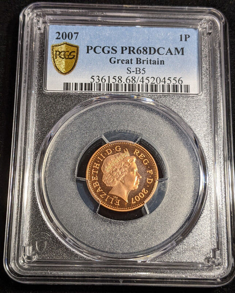 Great Britain 2007 Proof One Pence 1P S-B5 PCGS PCGS PR68DCAM FDC UNC #2982