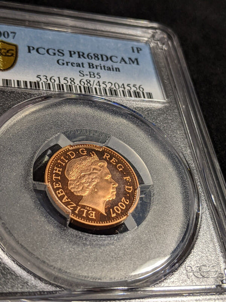 Great Britain 2007 Proof One Pence 1P S-B5 PCGS PCGS PR68DCAM FDC UNC #2982