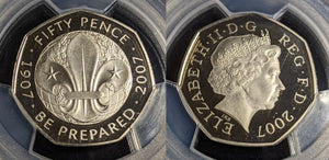 Great Britain 2007 Proof Fifty Pence 50p Scouting Ann. S-H17 PCGS PR69DCAM #2981