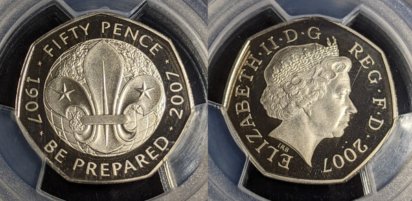 Great Britain 2007 Proof Fifty Pence 50p Scouting Ann. S-H17 PCGS PR69DCAM #2981