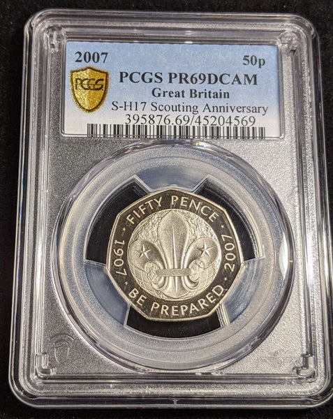 Great Britain 2007 Proof Fifty Pence 50p Scouting Ann. S-H17 PCGS PR69DCAM #2981