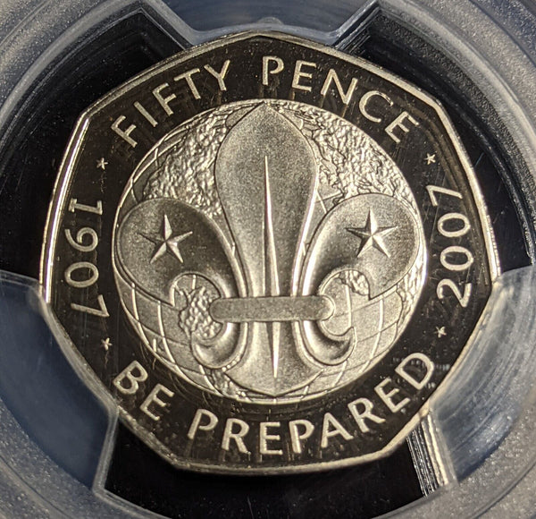 Great Britain 2007 Proof Fifty Pence 50p Scouting Ann. S-H17 PCGS PR69DCAM #2981