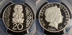 New Zealand 2005 Proof Twenty Cent 20c PCGS PR70DCAM FDC UNC POP 1/0 #2985
