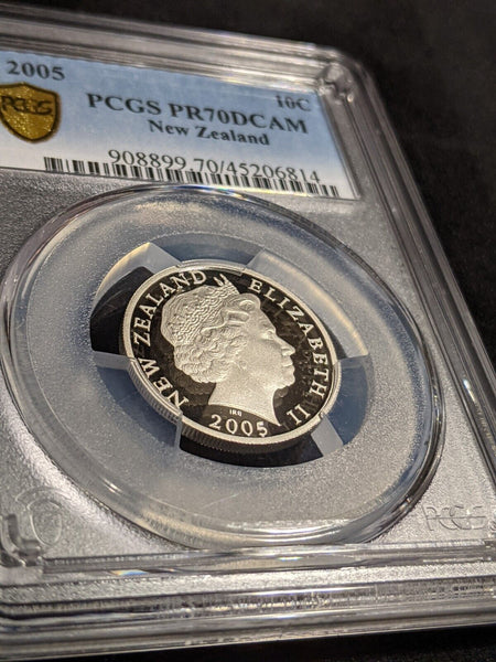New Zealand 2005 Proof Ten Cent 10c PCGS PR70DCAM FDC UNC POP 1/0 #2986