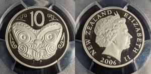 New Zealand 2006 Proof Ten Cent 10c PCGS PR70DCAM FDC UNC POP 1/0 #2984