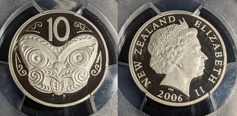 New Zealand 2006 Proof Ten Cent 10c PCGS PR70DCAM FDC UNC POP 1/0 #2984