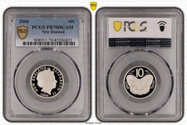 New Zealand 2006 Proof Ten Cent 10c PCGS PR70DCAM FDC UNC POP 1/0 #2984