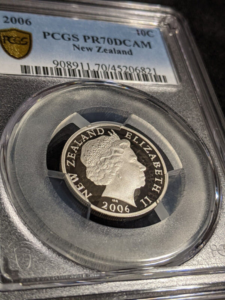 New Zealand 2006 Proof Ten Cent 10c PCGS PR70DCAM FDC UNC POP 1/0 #2984