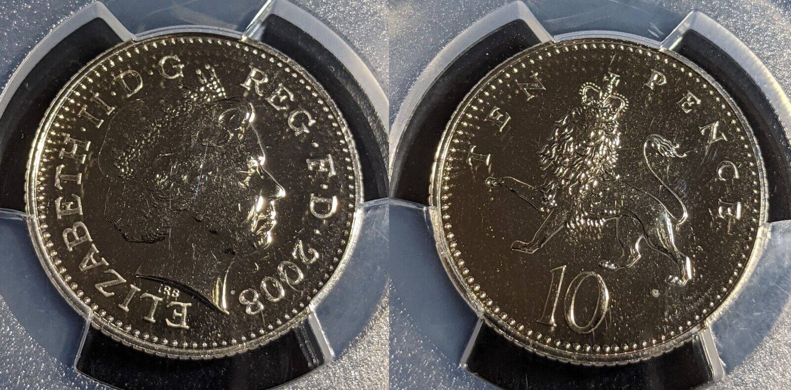 Great Britain 2008 Ten Pence 10p S-F5 PCGS MS65 GEM UNC #2987