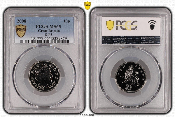 Great Britain 2008 Ten Pence 10p S-F5 PCGS MS65 GEM UNC #2987