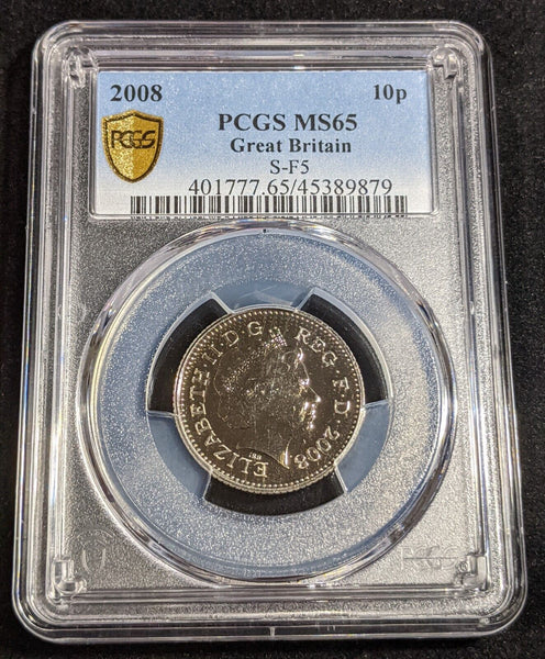 Great Britain 2008 Ten Pence 10p S-F5 PCGS MS65 GEM UNC #2987