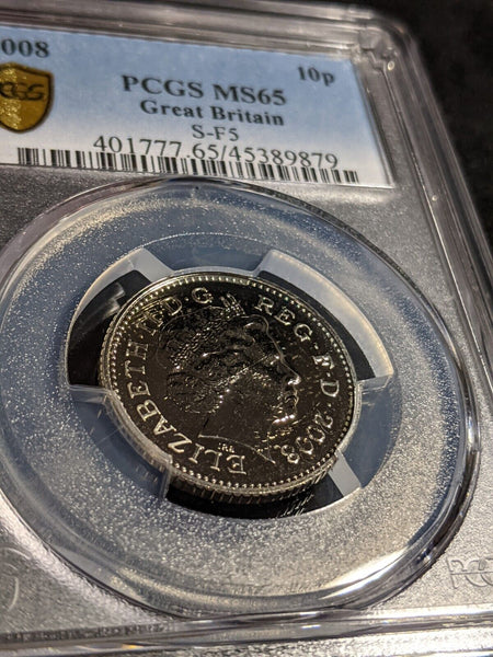 Great Britain 2008 Ten Pence 10p S-F5 PCGS MS65 GEM UNC #2987