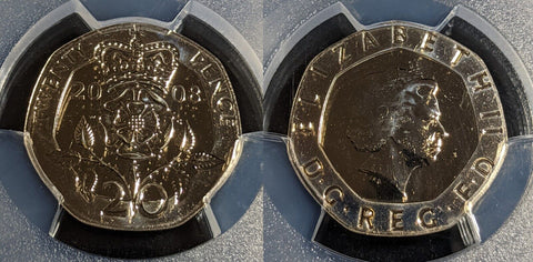 Great Britain 2008 Twenty Pence 20p S-G3 PCGS MS65 GEM UNC #2990
