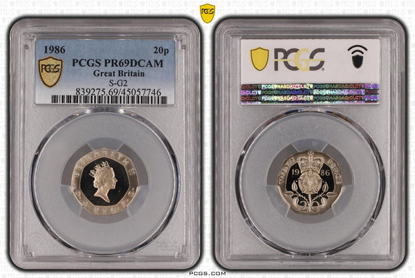 Great Britain 1986 Proof Twenty Pence 20p S-G2 PCGS PR69DCAM FDC UNC #2995