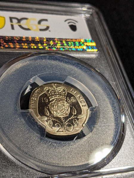 Great Britain 1986 Proof Twenty Pence 20p S-G2 PCGS PR69DCAM FDC UNC #2995