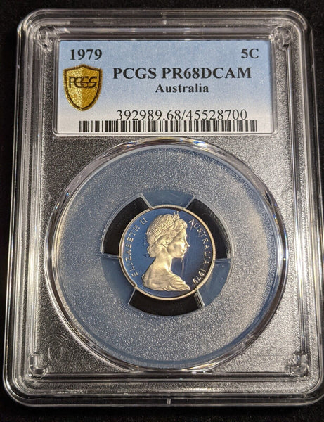 1979 Proof Five Cent 5c Australia PCGS PR68DCAM FDC UNC #2998