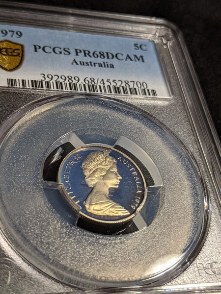 1979 Proof Five Cent 5c Australia PCGS PR68DCAM FDC UNC #2998