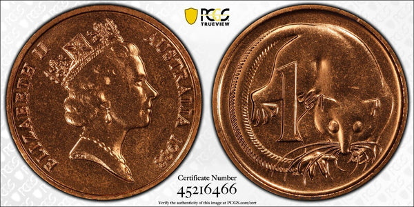 1988 One Cent 1c Australia PCGS MS65RD GEM UNC #2999