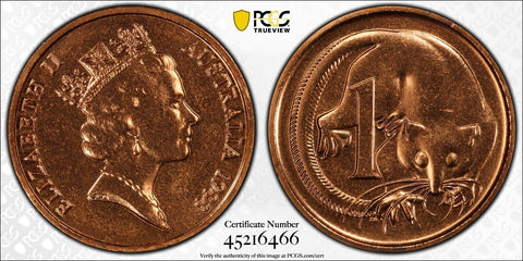 1988 One Cent 1c Australia PCGS MS65RD GEM UNC #2999
