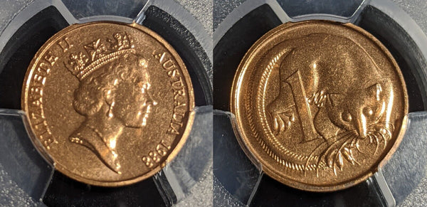 1988 One Cent 1c Australia PCGS MS65RD GEM UNC #2999