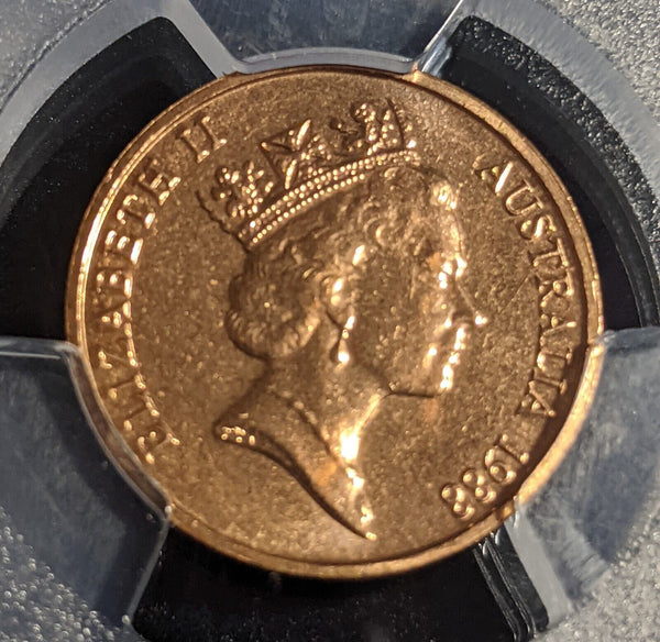 1988 One Cent 1c Australia PCGS MS65RD GEM UNC #2999