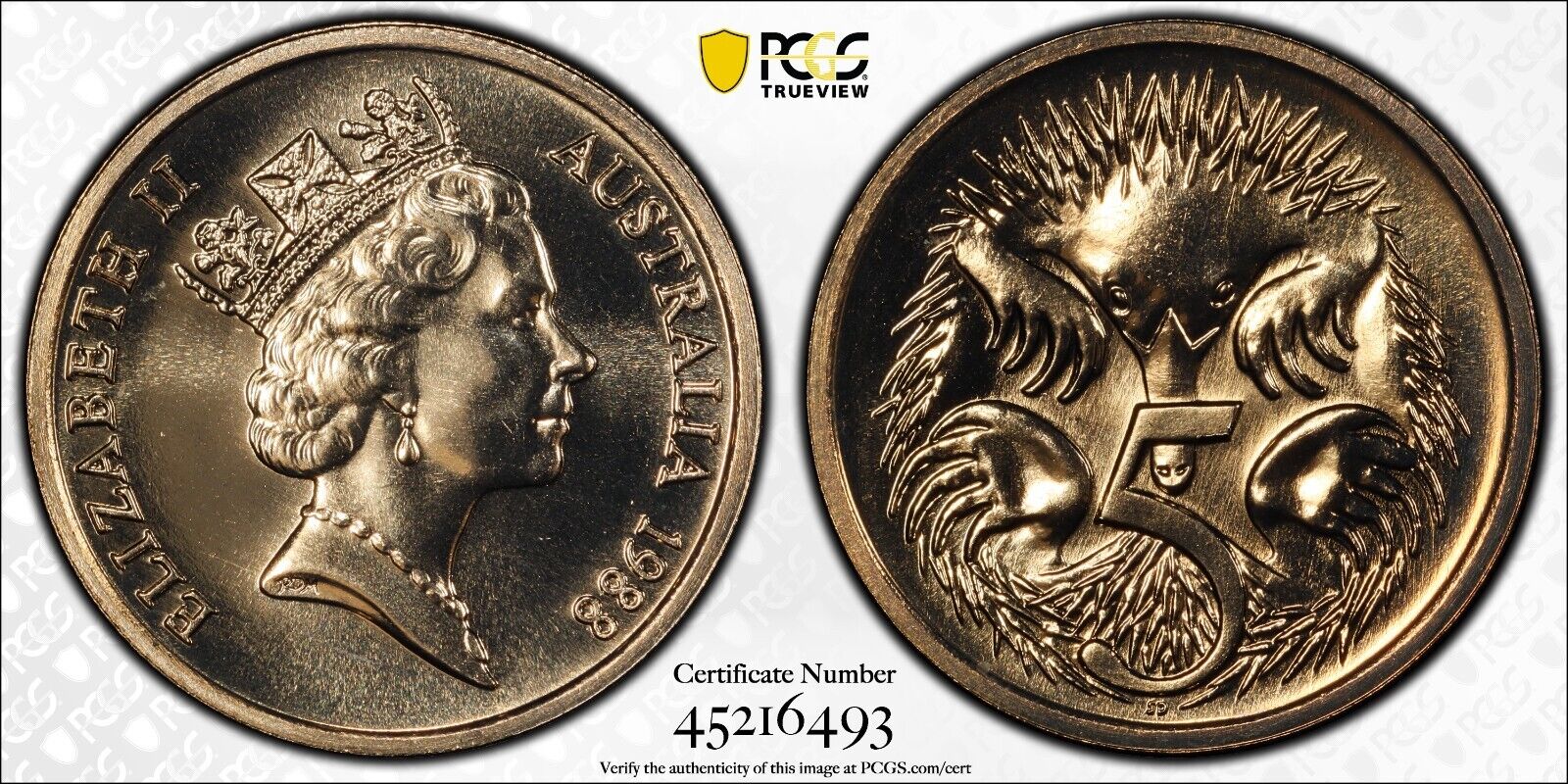 1988 Five Cent 5c Australia PCGS MS68 FDC GEM UNC #3002
