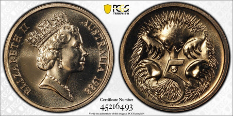 1988 Five Cent 5c Australia PCGS MS68 FDC GEM UNC #3002