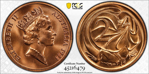 1988 Two Cent 2c Australia PCGS MS64RD GEM UNC #3004