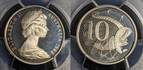 1982 Proof Ten Cent 10c Australia PCGS PR68DCAM FDC UNC #3005